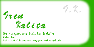 iren kalita business card